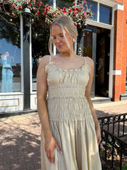 Ayla Tan Smocked Maxi Dress