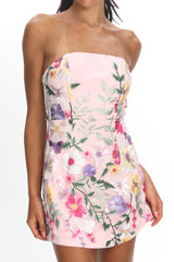 Entered The Chat Strapless Mini Dress Multi