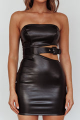 Jett Buckle Waist Mini Dress Black