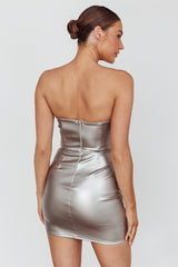 Jett Buckle Waist Mini Dress Metal