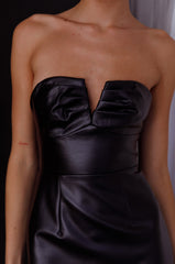 Intuition Strapless Faux Leather Dress Black