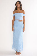 Lorely Off-Shoulder Lace Maxi Dress Blue