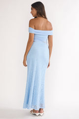 Lorely Off-Shoulder Lace Maxi Dress Blue
