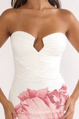 Lahita Strapless Midi Dress Hibiscus Fuchsia