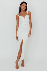 Love To Love Front Split Maxi Dress White