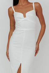 Love To Love Front Split Maxi Dress White