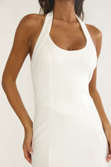 Shailyn Scoop Neck Halter Maxi Dress White