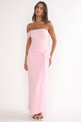 Chiavari Waist Drape Maxi Dress Pink