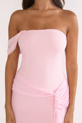 Chiavari Waist Drape Maxi Dress Pink
