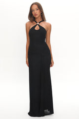 Cresida Keyhole Racerback Maxi Dress Black