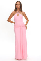 Cresida Keyhole Racerback Maxi Dress Pink