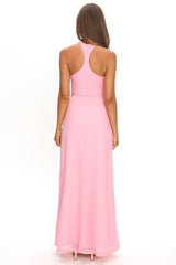 Cresida Keyhole Racerback Maxi Dress Pink
