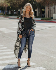 Caught A Vibe Velvet Burnout Duster