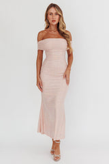 Kailey Off-Shoulder Maxi Dress Spangle Blush