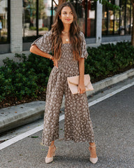 Evelynn Floral Smocked Pocketed Jumpsuit
