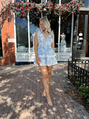 Lauren Blue Eyelet Mini Dress