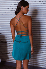 Lost In A Dream Pintuck Bust Mini Dress Green