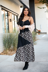 Irene Black Patchwork Maxi Dress FINAL SALE