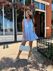 Ollie Light Blue Shift Mini Dress