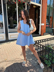 Ollie Light Blue Shift Mini Dress