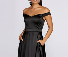 Ophelia Formal High Slit Satin Dress