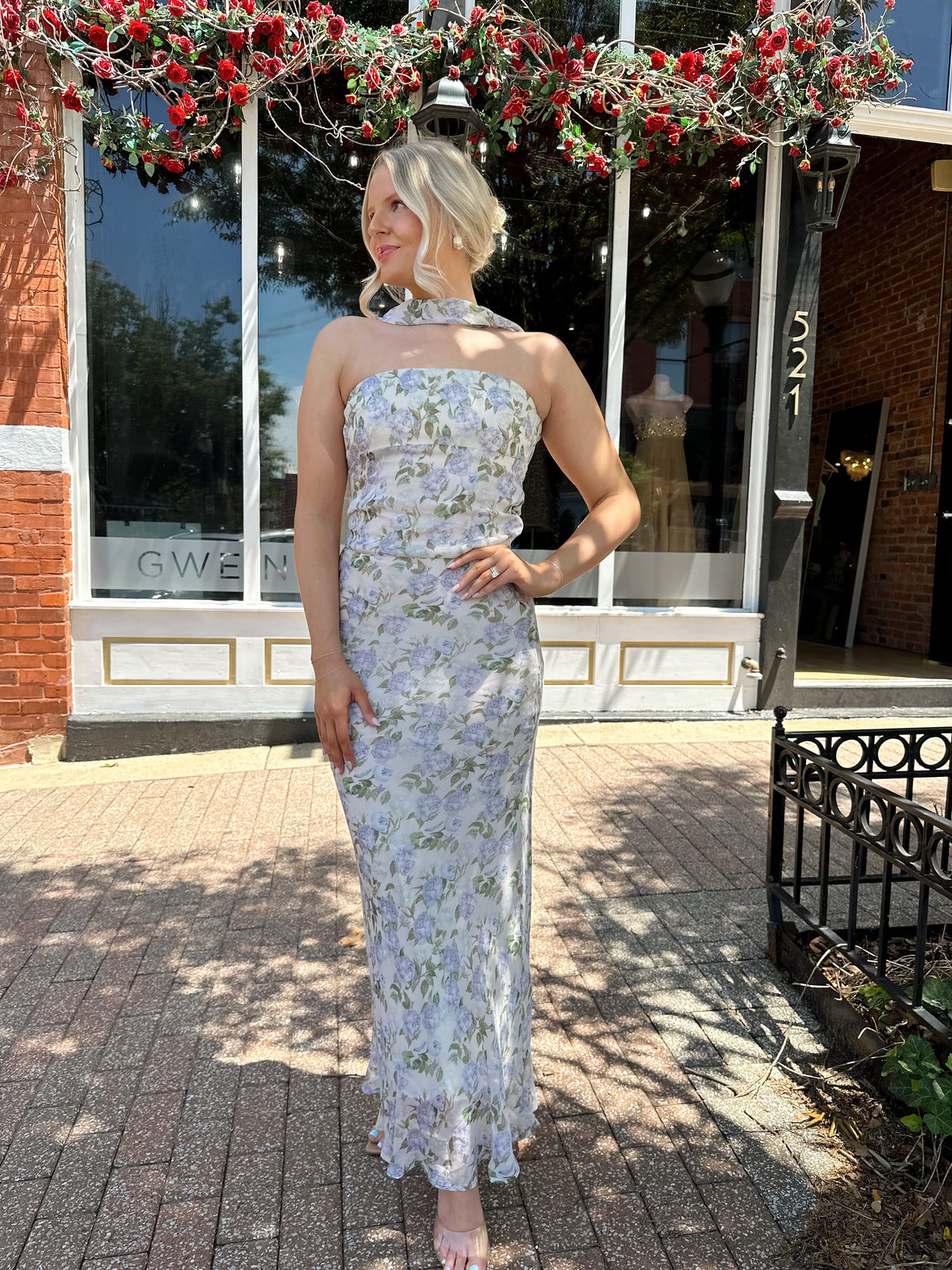 Ophelia Lilac Floral Strapless Two Piece Set