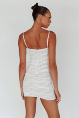 Olika Ruched Lace Mini Dress White