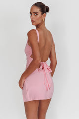 Won't Bite Backless Mini Dress Pink