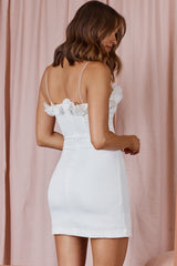Lovett Frill Neckline Mini Dress White