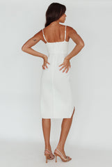 Amairani Cut-Out Bust Midi Dress White