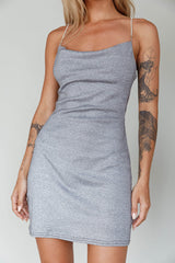One Last Dance Diamante Strap Mini Dress Silver