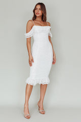 Wish Come True Lace Midi Dress White