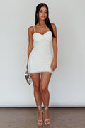 Under The Stars Lace Mini Dress White