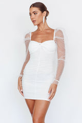Like Lovers Hail Spot Mini Dress White