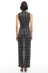 LIONESS Elle Maxi Dress 70's Onyx