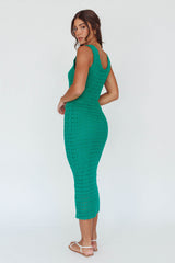 Wander Lust Crochet Midi Dress Green