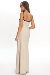 Interstellar Contrast Knit Maxi Dress Oat