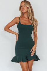 Emoji Bodycon Mini Dress Forest Green