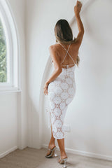 Mielle Lace Midi Dress White