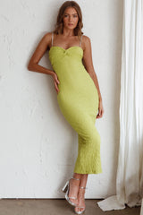 Tiffani Diamante Strap Midi Dress Apple