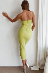 Tiffani Diamante Strap Midi Dress Apple