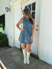 Sammy Denim Halter Mini Dress