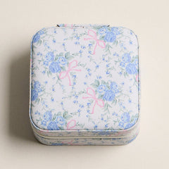 Little Blue Floral Jewelry Box - Travel Size