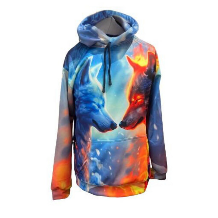 Devon Sport Unisex 3D Thunder Wolf Graphic Pull-Over Hoodie
