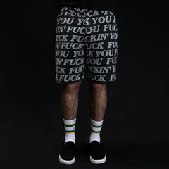 Fuckin Fuck Denim Shorts (Black) - Four Street