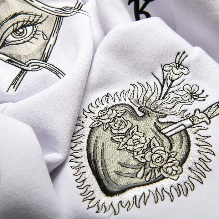 Inked Embroidered Fleece Pants - Four Street