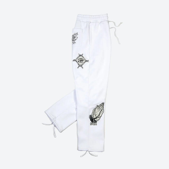 Inked Embroidered Fleece Pants - Four Street