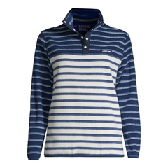 Lands' End Women's Snap Neck Heritage Fleece Pullover Sweatshirt 517212