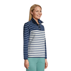 Lands' End Women's Snap Neck Heritage Fleece Pullover Sweatshirt 517212