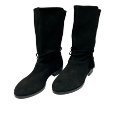 Land's End Women's Suede Slouch Black Boots